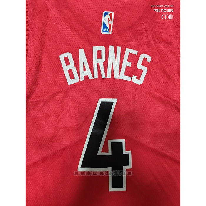 Camiseta Toronto Raptors Scottie Barnes #4 Icon 2020-21 Rojo